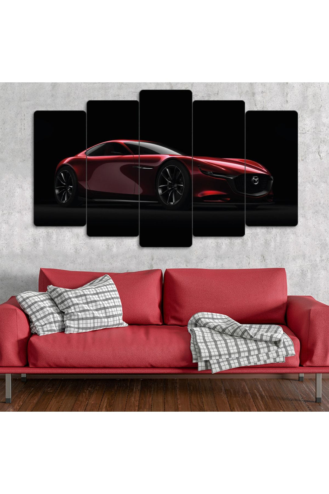5 Parça Mdf Kırmızı Mazda Spor Araba